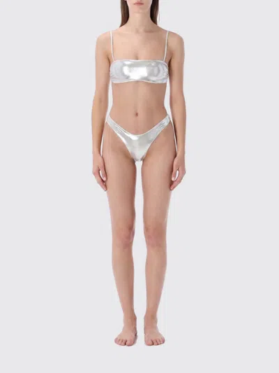 Matinee Swimsuit Woman Color White In Metallic