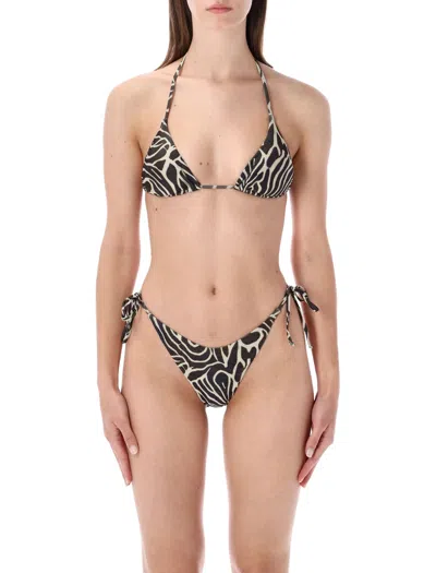 Matinee The Kate Mini Bikini - Bold Triangle Top And Brazilian Cut In Zebra White