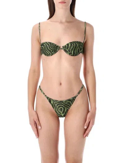 Matinee The Marina Mini Bikini Set For Women In Zebra Green