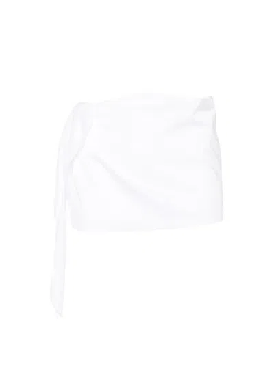 Matinee Wrap-style Mini Skirt In White