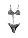 Matinee Zebra-print Glitter-effect Bikini In Black