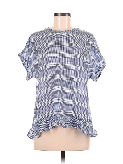 Pre-owned Matison Stone Short Sleeve Blouse In Blue