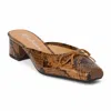 Matisse Basilio Heeled Mule In Brown Snake In Multi