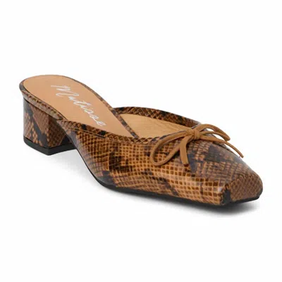 Matisse Basilio Heeled Mule In Brown Snake