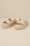 MATISSE BORDERLINE NATURAL MULTI WOVEN FLATFORM SLIDE SANDALS