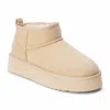 Matisse Breckenridge Natural Suede Faux Fur-lined Platform Ankle Booties In Beige