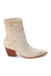 Matisse Caty Gold Splatter Cowhair Mid-calf Pointed-toe High Heel Boots