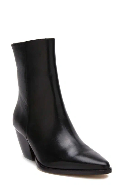 Matisse Caty Western Pointed Toe Bootie In Black Smooth