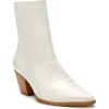 Matisse Caty Western Pointed Toe Bootie In Bone Crocodile