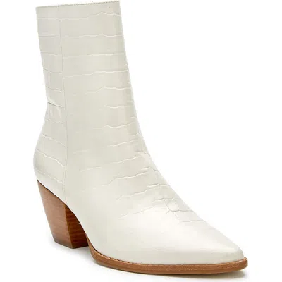Matisse Caty Western Pointed Toe Bootie In Bone Crocodile