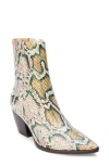 Matisse Caty Western Pointed Toe Bootie In Bone Multi Snake