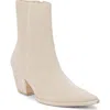 Matisse Caty Western Pointed Toe Bootie In Ecru Suede