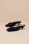 Matisse Classy Black Calf Hair Kitten Heel Mules In Black