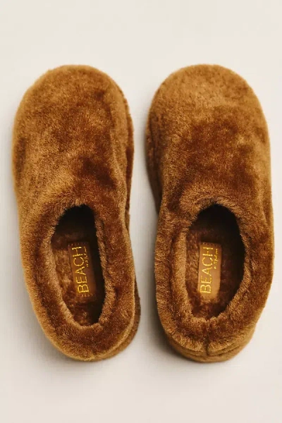 Matisse Claude Faux Fur Slippers In Brown