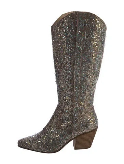 Pre-owned Matisse Crystal Boots In Neutral