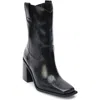 Matisse Dane Black Leather Square Toe Ankle Boots In Black