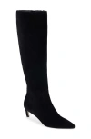 Matisse Elevate Pointed Toe Knee High Kitten Heel Boot In Black