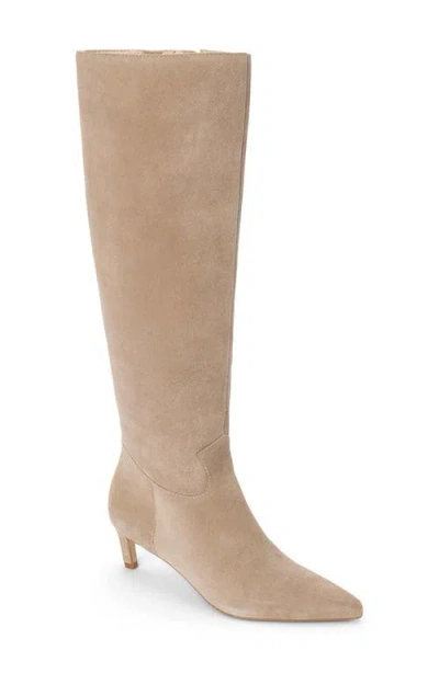 Matisse Elevate Pointed Toe Knee High Kitten Heel Boot In Brown