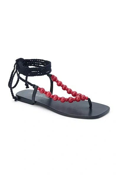 Matisse Elvie Beaded Ankle-wrap Sandals In Black