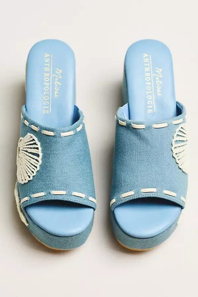 Matisse Exclusive Embroidered Platform Heeled Sandals In Blue