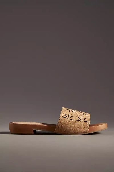 Matisse Harbour Wood-bottom Slide Sandals In Beige