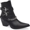 Matisse Jill Buckle Chain Trim Bootie In Black