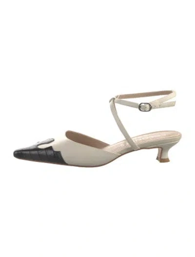 Pre-owned Matisse Leather Colorblock Pattern Slingback Pumps In Multi