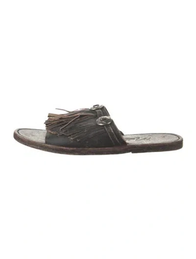 Pre-owned Matisse Leather Slides In Brown