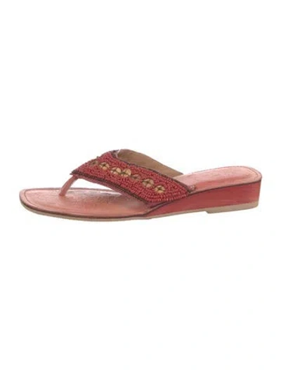 Pre-owned Matisse Leather Slides In Red