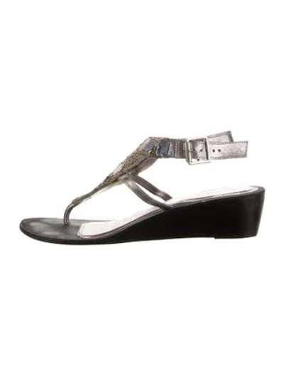 Pre-owned Matisse Leather T-strap Sandals In Multi