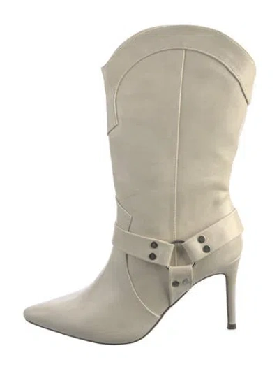 Pre-owned Matisse Leather Western Boots W/ Tags In Neutrals