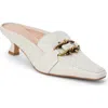 Matisse Lee Kitten Heel Mule In Bone Croc