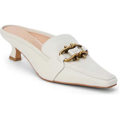 Matisse Lee Kitten Heel Mule In Bone Croc
