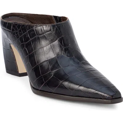 Matisse Mccarthy Square Toe Mule In Espresso Croc