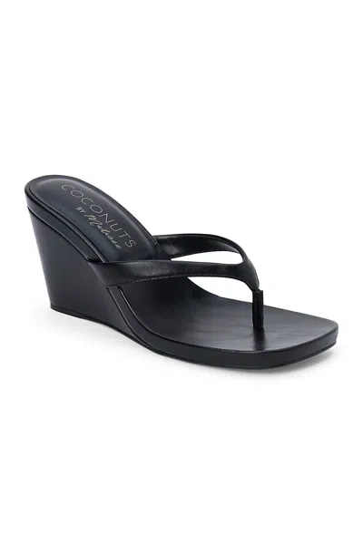 Matisse Murphy Flip-flop Wedges In Black