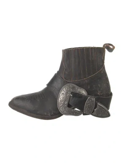 Pre-owned Matisse Nubuck Western Boots In Grey
