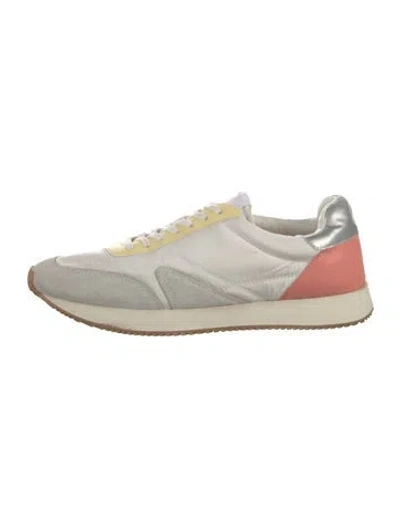 Pre-owned Matisse Nylon Colorblock Pattern Sneakers In White