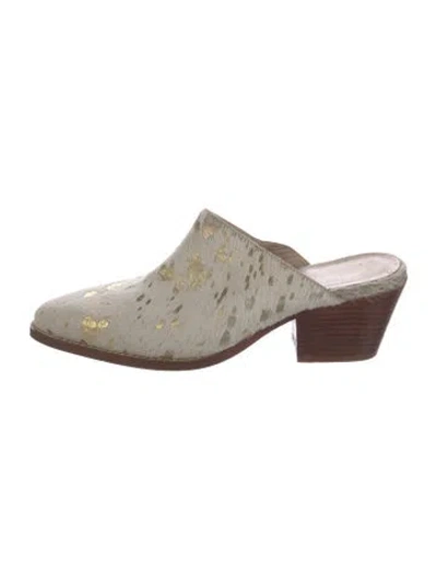 Pre-owned Matisse Ponyhair Animal Print Mules In Neutral