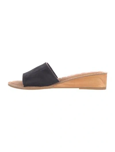 Pre-owned Matisse Ponyhair Slides In Blue