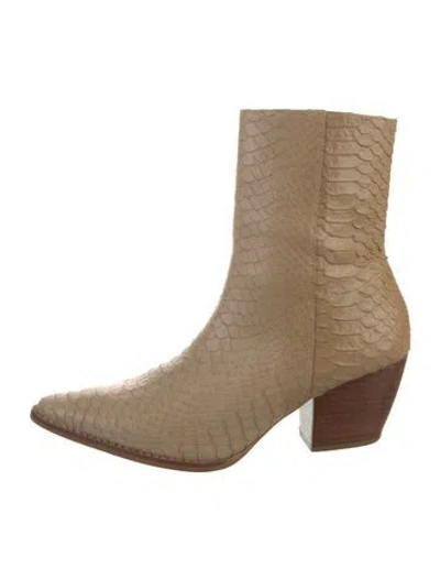 Pre-owned Matisse Python Boots In Neutral