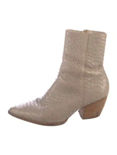 Pre-owned Matisse Python Boots In Neutral