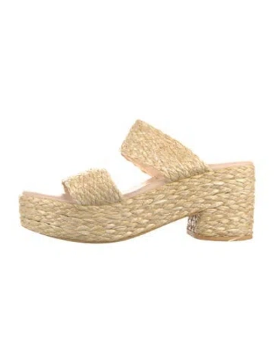 Pre-owned Matisse Raffia Cutout Accent Espadrilles In Neutral