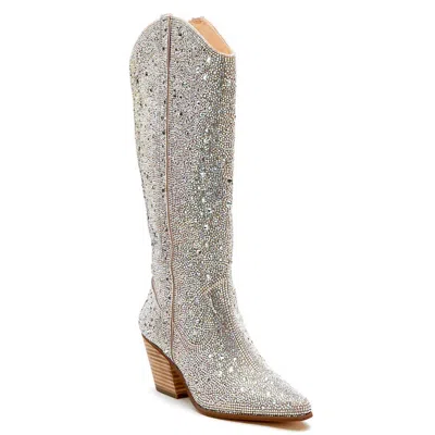 Matisse Rennaissance Cowgirl Boots In Clear Stone In Silver