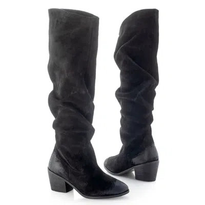 Matisse "serena" Suede Leather Slouchy Knee-high Boots In Black