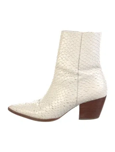 Pre-owned Matisse Snakeskin Western Boots In Neutral