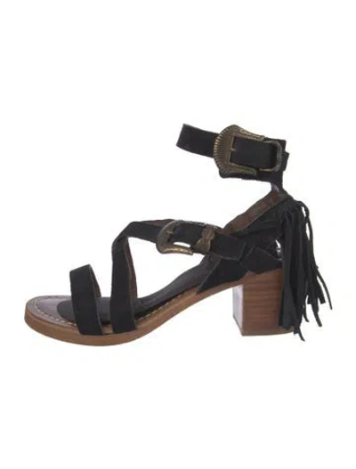 Pre-owned Matisse Suede Gladiator Sandals In Multi
