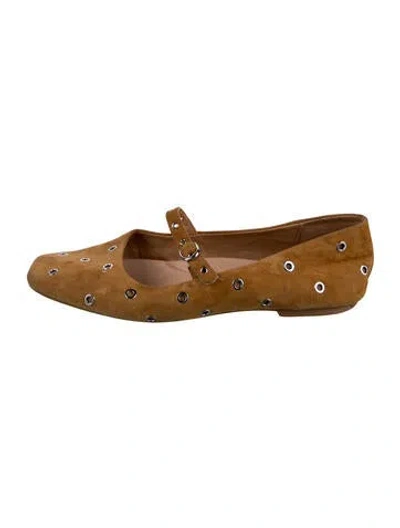Pre-owned Matisse Suede Mary Jane Flats In Neutrals