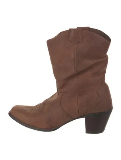 Pre-owned Matisse Suede Western Boots In Brown
