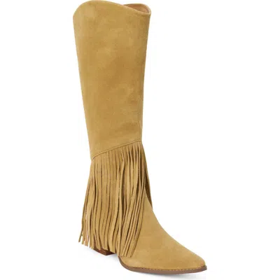 Matisse Tatum Fringe Pointed Toe Knee High Boot In Blue