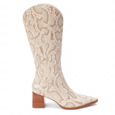 Matisse Women's Addison Snake Boots In Beige Multi In White